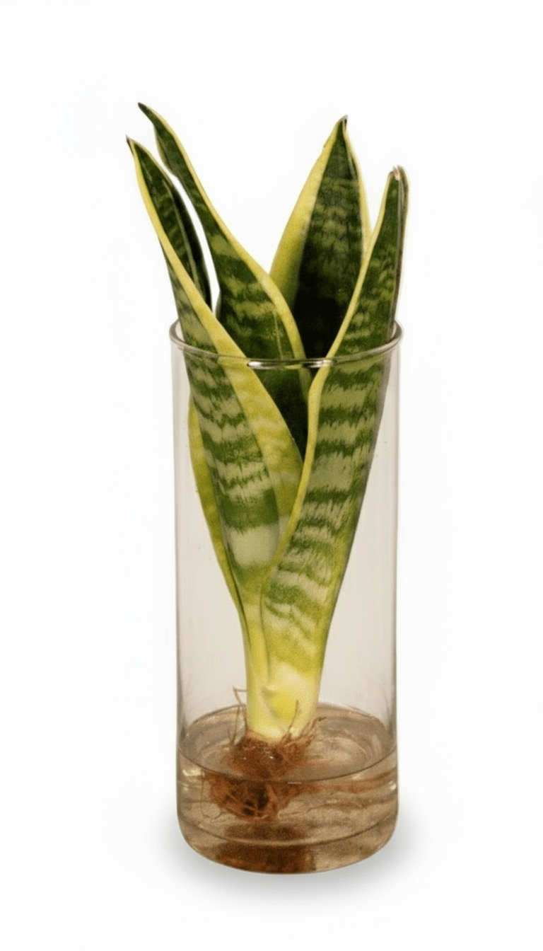 Sansevieria – Lengua de suegra (Planta serpiente) en cilindro de vidrio D12 x H30 cm - Verdeia - 1