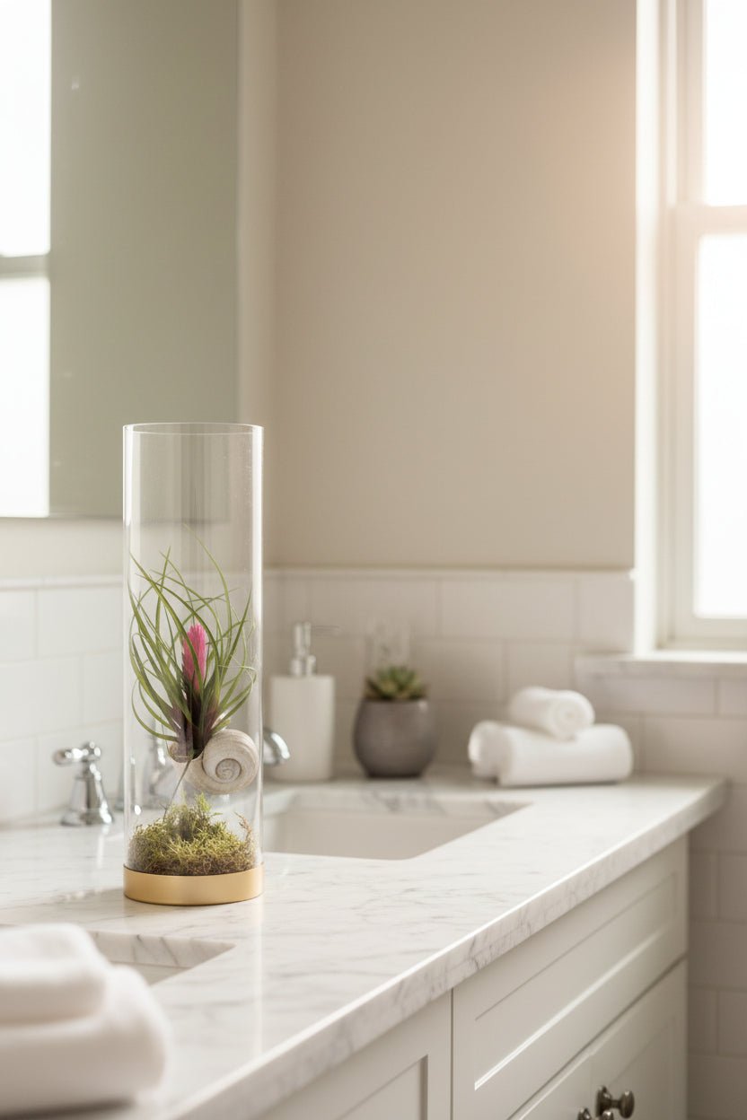 Tillandsia — Planta de aire en jarrón cilíndrico dorado - Verdeia - 5