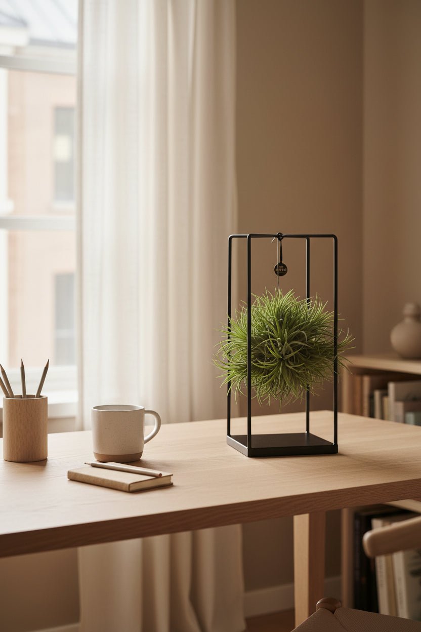 Tillandsia (planta aérea) — A37 cm | Estrutura metálica Ø14 cm - Verdeia - 3