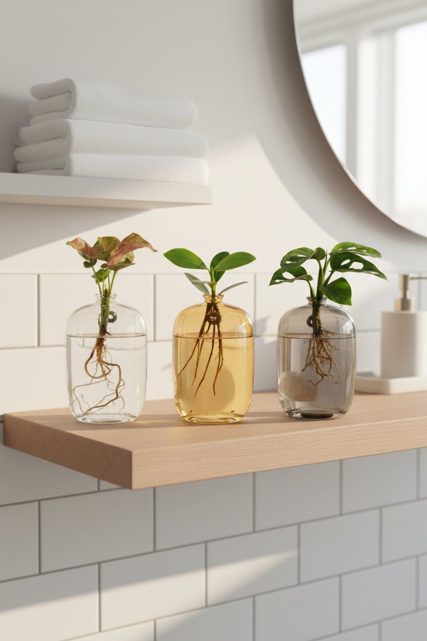 Trio de plantes hydroponiques — Bocaux Santiago colorés - H10 cm | Ø7 cm - Verdeia - 3