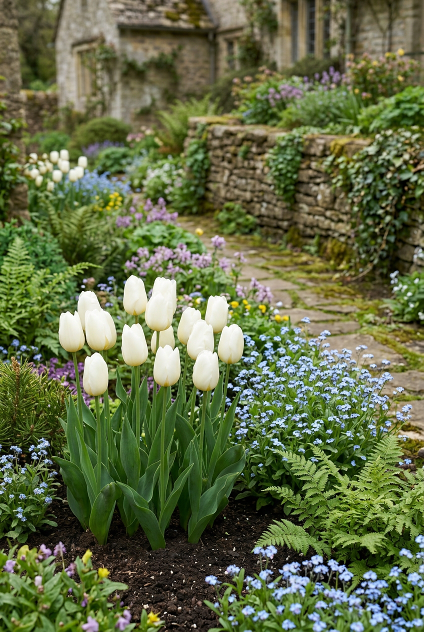 Tulipán Triunfo blanco (Tulipán blanco) — Bulbos calibre 11/12 - Verdeia - 5
