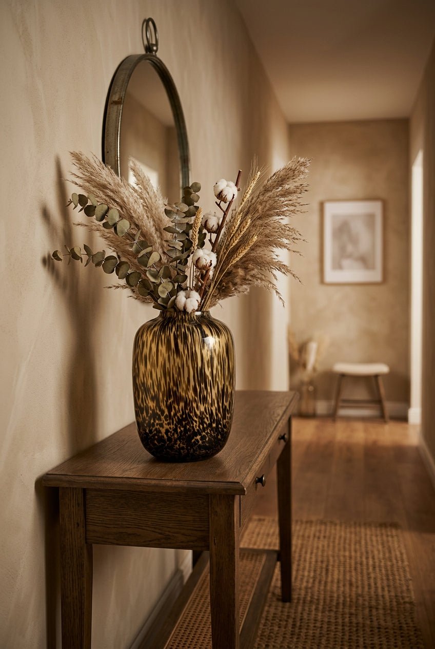 Vase Artic en verre léopard doré — H35 cm | Vase Ø25 cm - Verdeia - 5