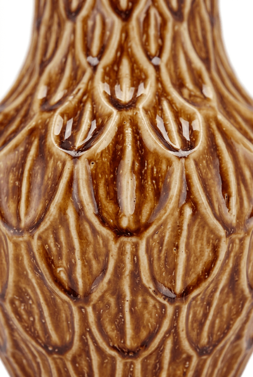 Vase Boa en grès émaillé caramel — H39 cm | Vase Ø23 cm - Verdeia - 2