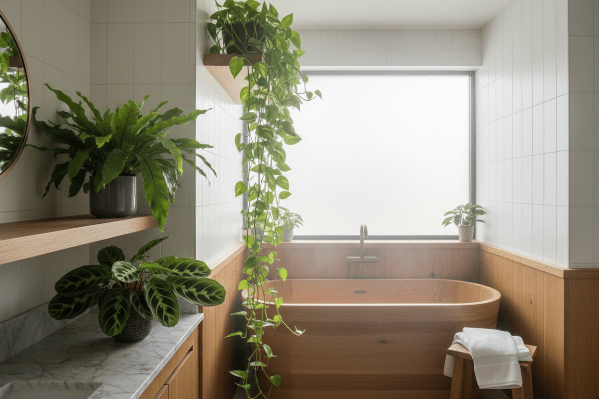 Plantes pour salle de bain : lesquelles choisir selon la lumière et l'humidité - Verdeia