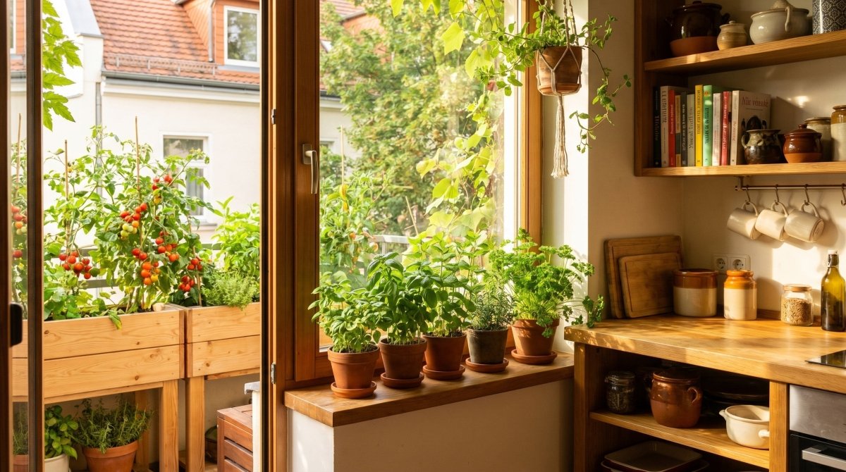 Potager urbain en appartement : herbes aromatiques, figuiers et agrumes - Verdeia