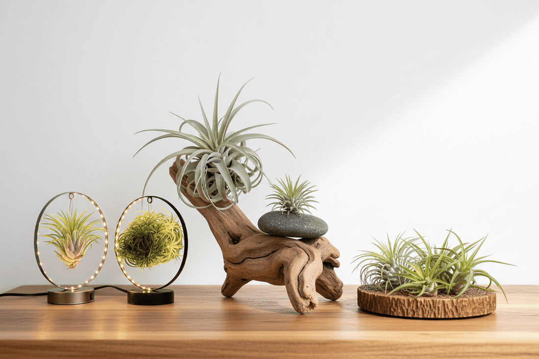 Plantas aéreas y soportes decorativos