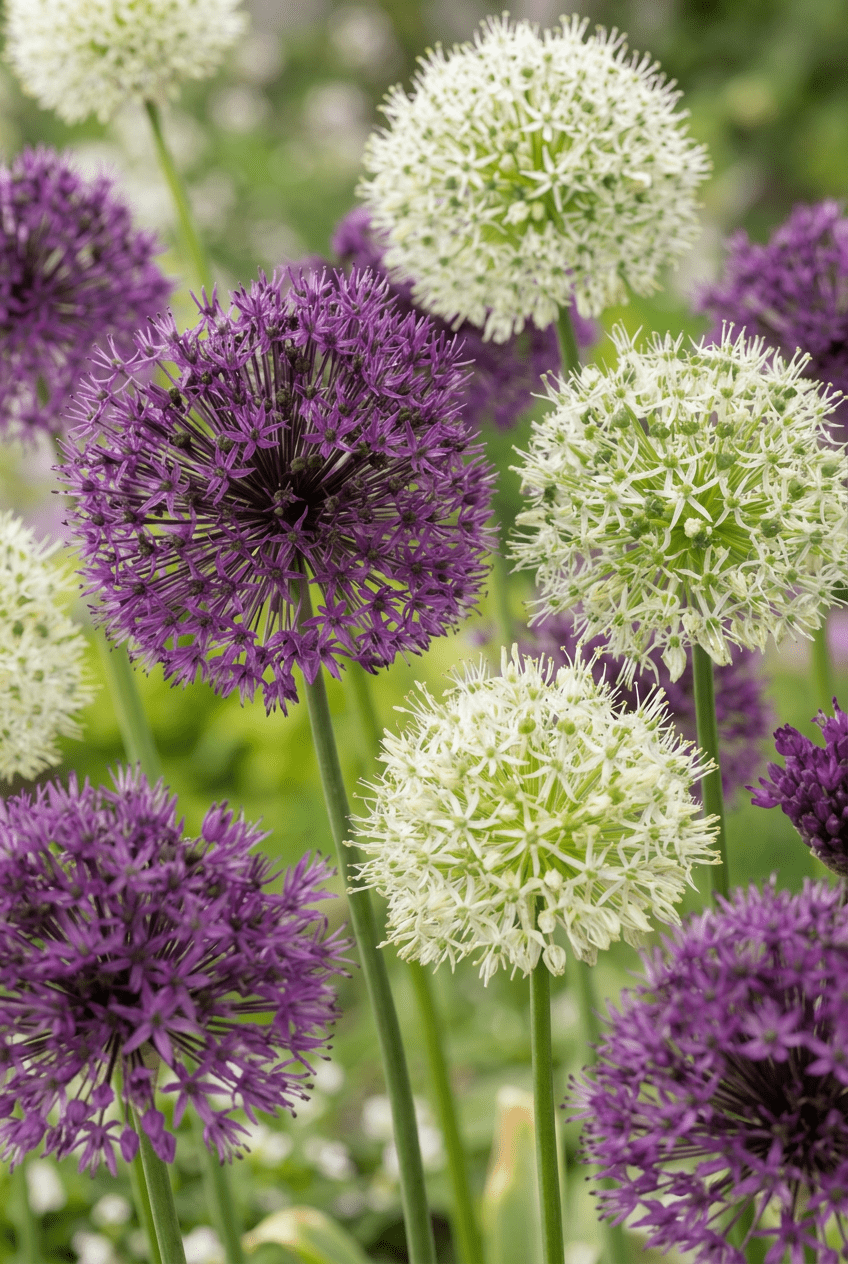 Allium Purple-White Mix (Mezcla de ajos ornamentales púrpura y blancos) — Bulbos calibre 10/12 - Verdeia - 1