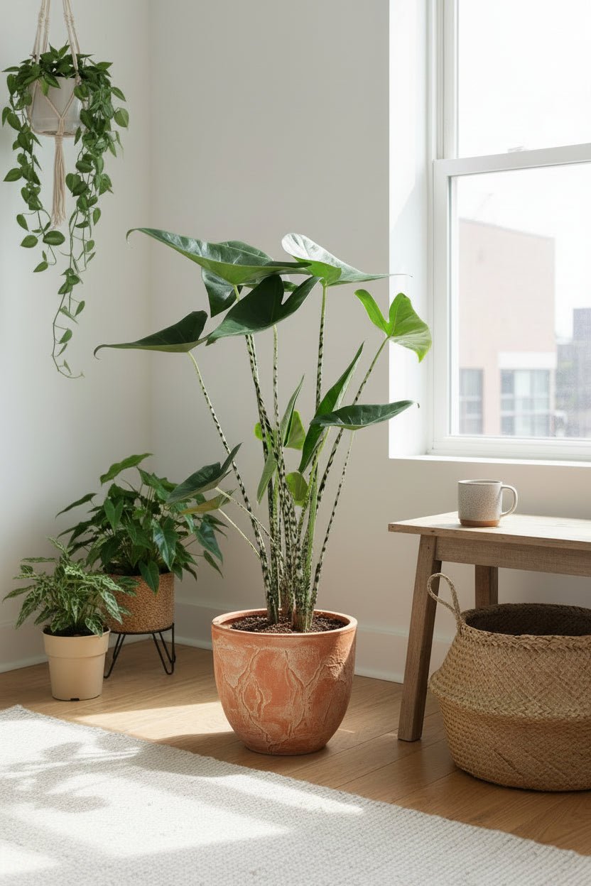 Alocasia Zebrina — Oreja de elefante — Ø21 cm — H80 cm - Verdeia - 5