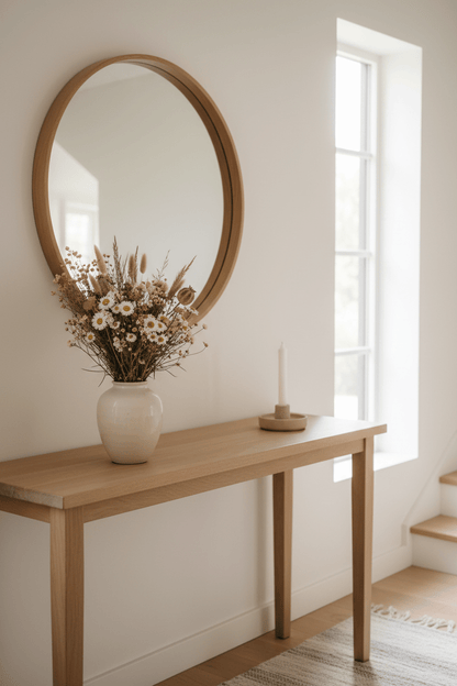 Ramo campestre assecat en un gerro sobre una consola a l&