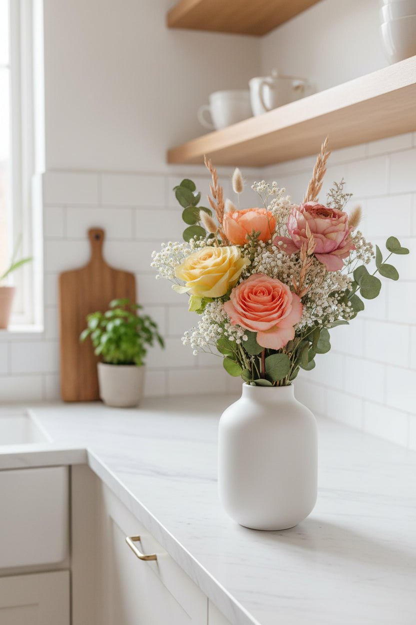 Bouquet mixte séché et soie Palette pastel - H55 cm - Verdeia - 5