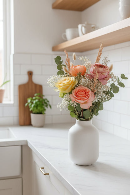 Bouquet mixte séché et soie Palette pastel - H55 cm - Verdeia - 5