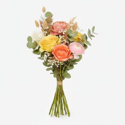 Bouquet mixte séché et soie Palette pastel - H55 cm - Verdeia - 2