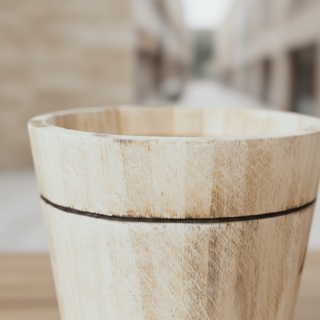 Natural wood decorative pot - Verdeia - 2