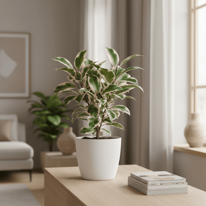 Cache - pot ELHO Brussels Rond – Blanc – Élégance intemporelle et design épuré - Verdeia