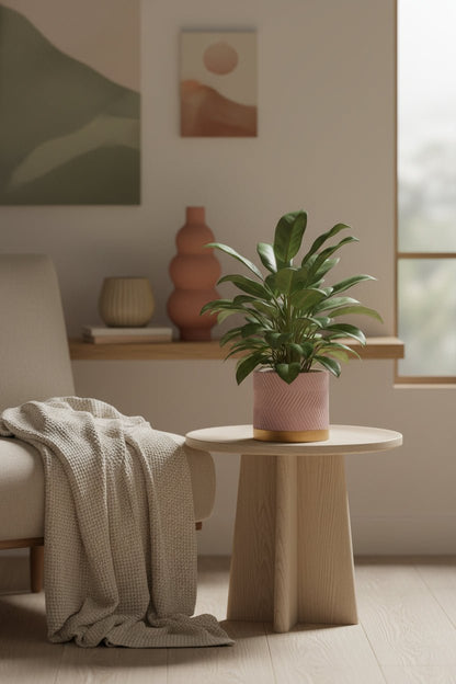 Planter - Groovy Rose Matte Pot — Gold Base Ø13 cm - Verdeia - 4