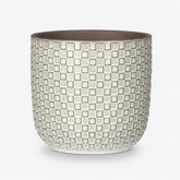 Maceta - relieve blanco cerámica - Verdeia - 1