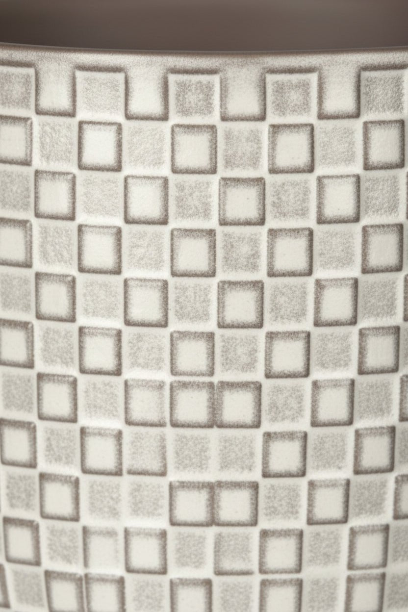 Maceta - relieve blanco cerámica - Verdeia - 2