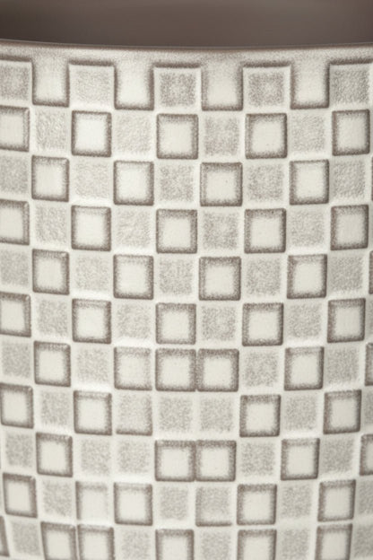 Maceta - relieve blanco cerámica - Verdeia - 2