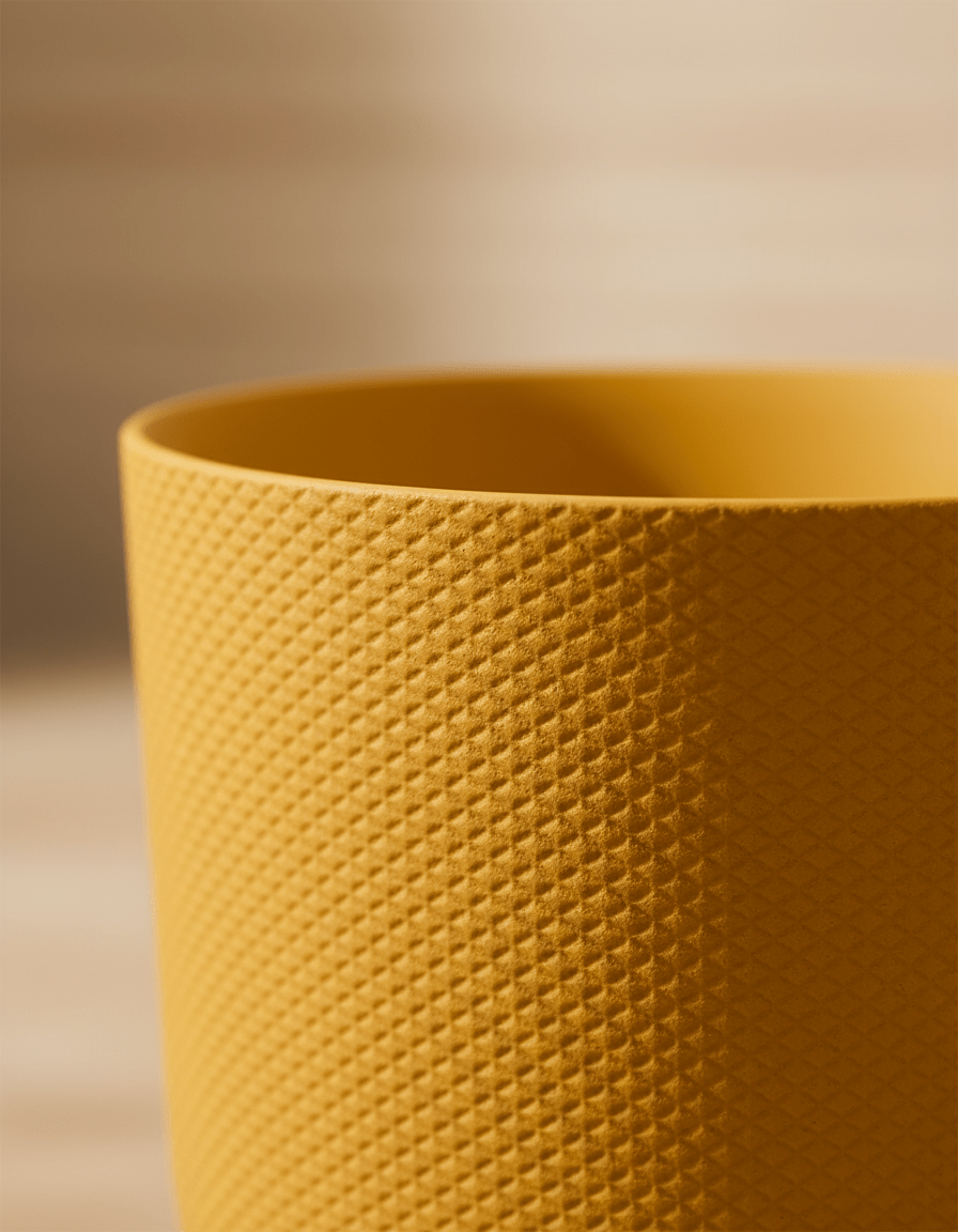 Cache - pot texturé moderne Jaune Elho - Verdeia