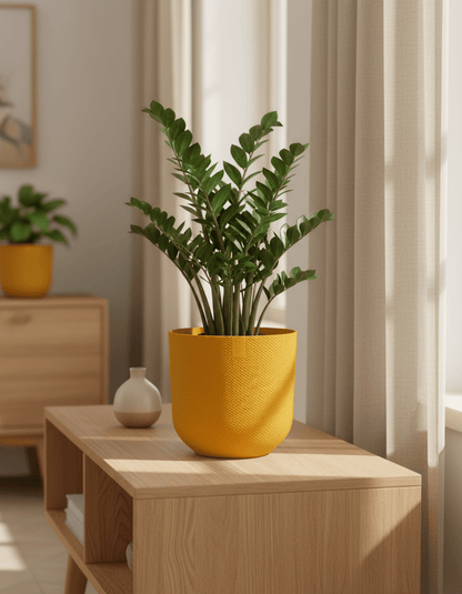 Cache - pot texturé moderne Jaune Elho - Verdeia