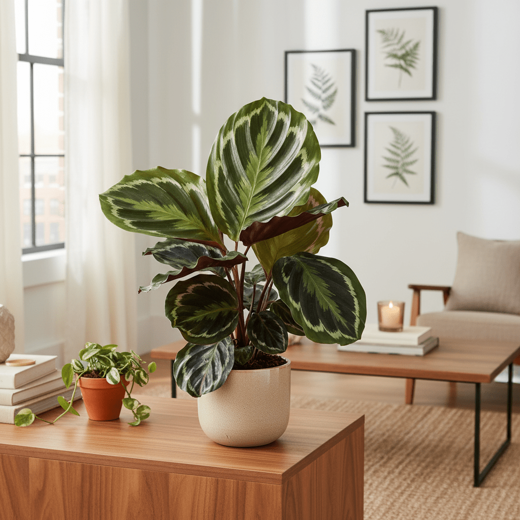 Calathea Medallion – Plante paon tropicale au feuillage marbré - Verdeia