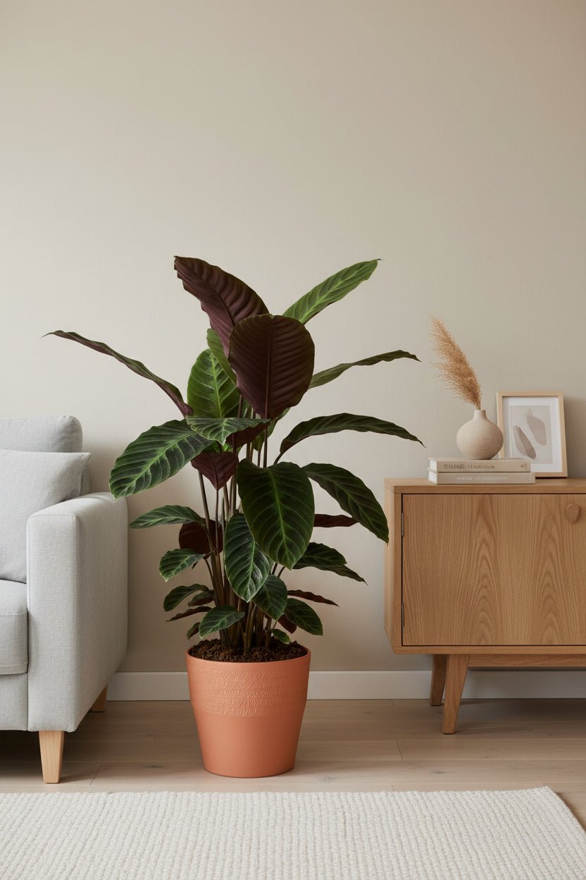 Calathea Warscewiczii — Fløjlsagtig påfugleplante — Ø19 cm — H70 cm - Verdeia - 4