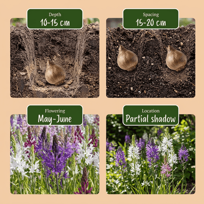 Camassie de Leichtlin en mélange (Camassia leichtlinii) — Bulbes calibre 12/14 - Verdeia - 6
