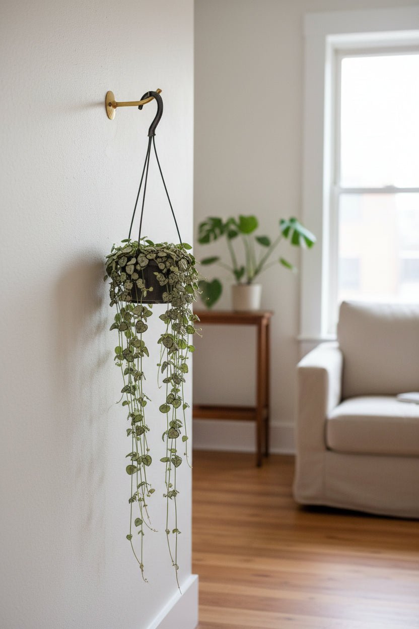 Ceropegia Woodii — Cadena de corazones colgada en el salón