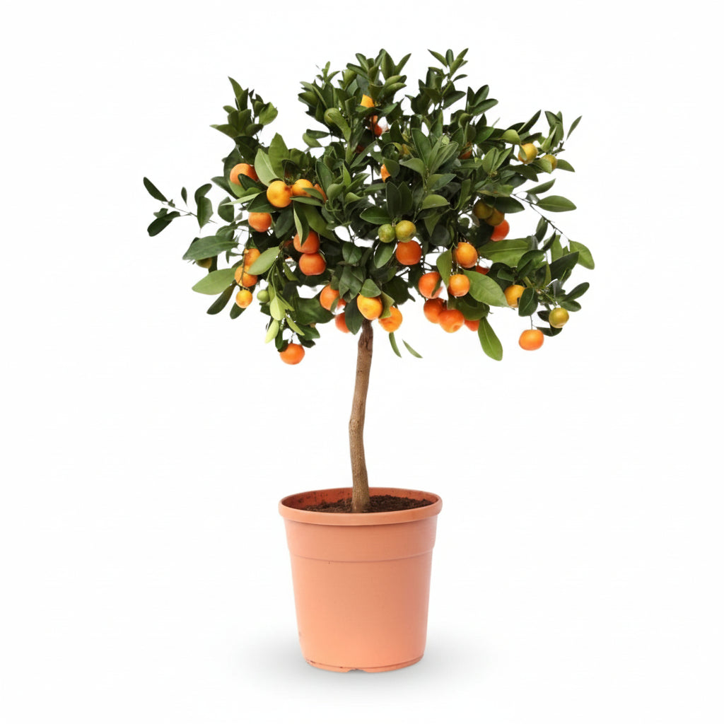 Citrus Calamondin Ø15 cm x H40 cm en maceta — naranjo cítrico para apartamento fondo blanco