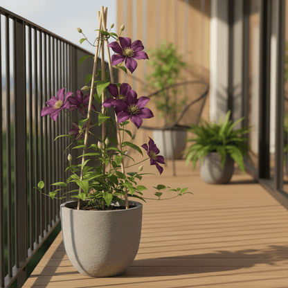 Clematis Jackmanii – Clématite violette – D15cm x H65cm - Verdeia