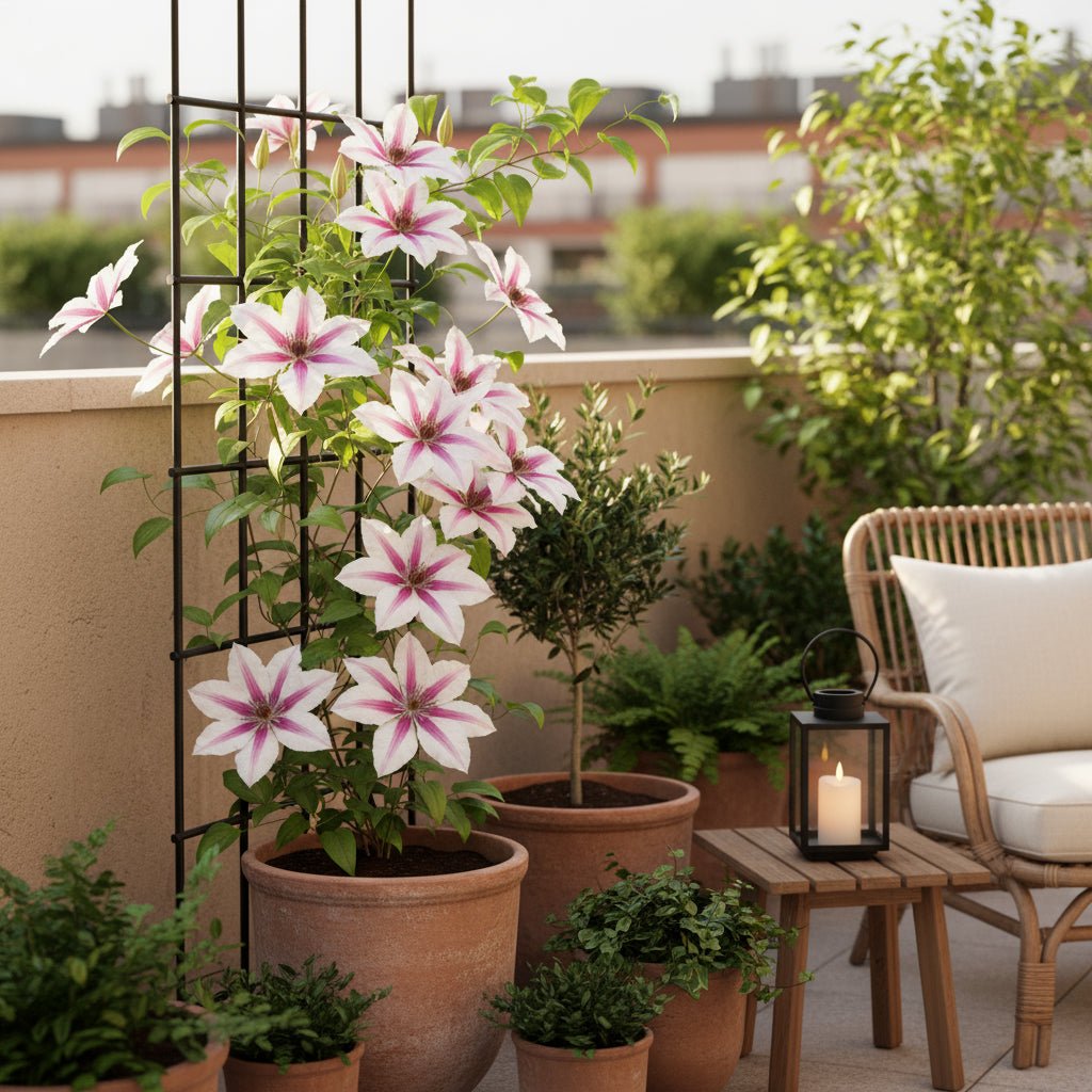 Clématite ‘Nelly Moser’ — Ø17 cm — H75 cm - Verdeia