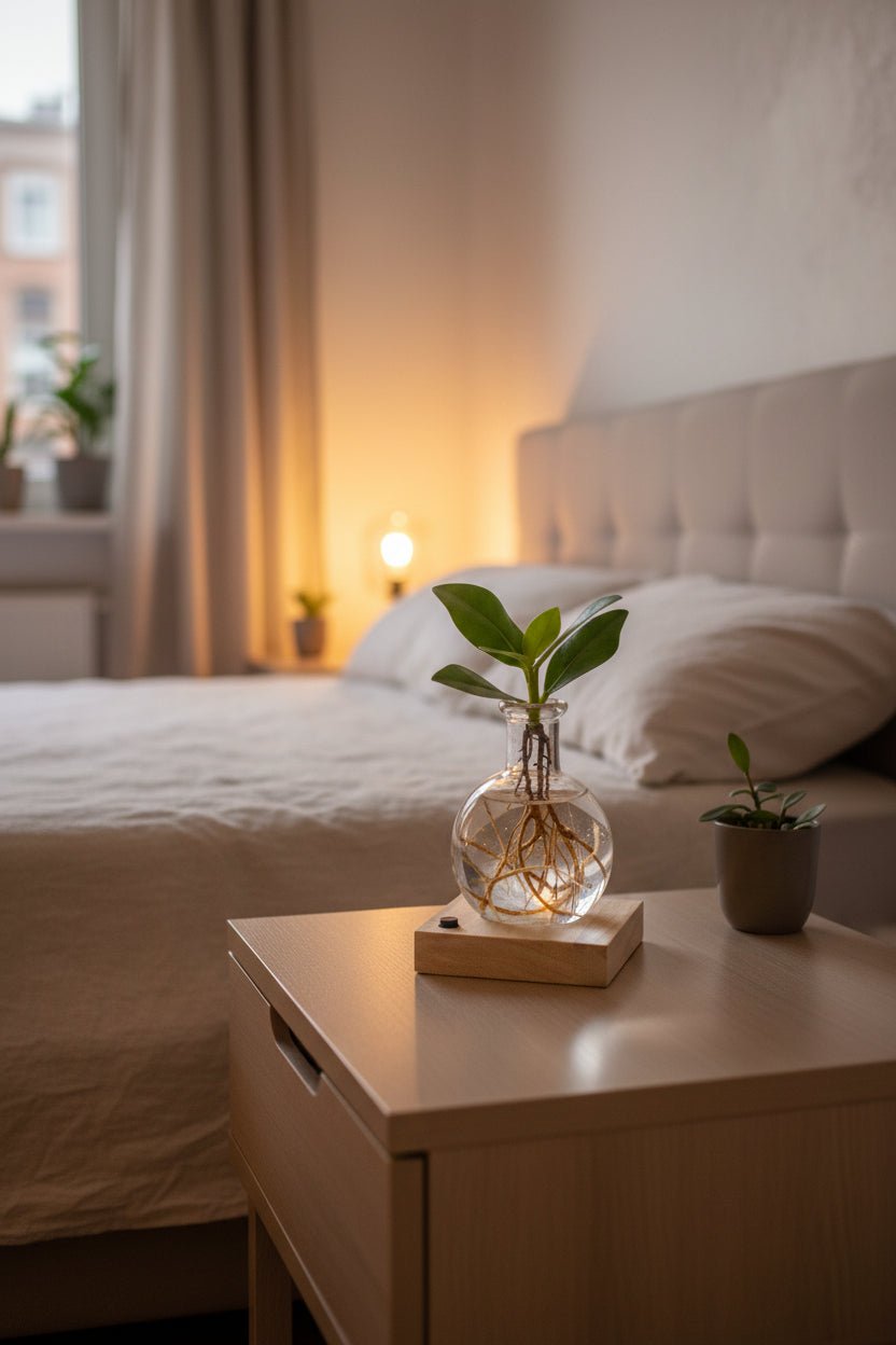 Clusia en frasco Samoa con LED — Planta hidropónica luminosa — Ø5 cm — H10 cm - Verdeia - 4