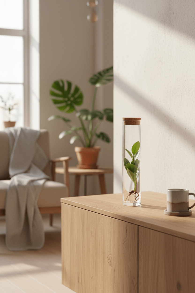 Clusia en tube de verre — Ø5 cm — H15 cm - Verdeia - 4