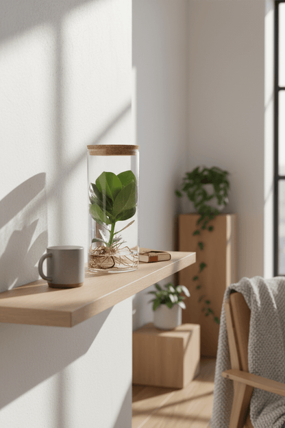 Clusia en tub de vidre — Planta hidropònica — Ø12 cm — A30 cm - Verdeia - 2