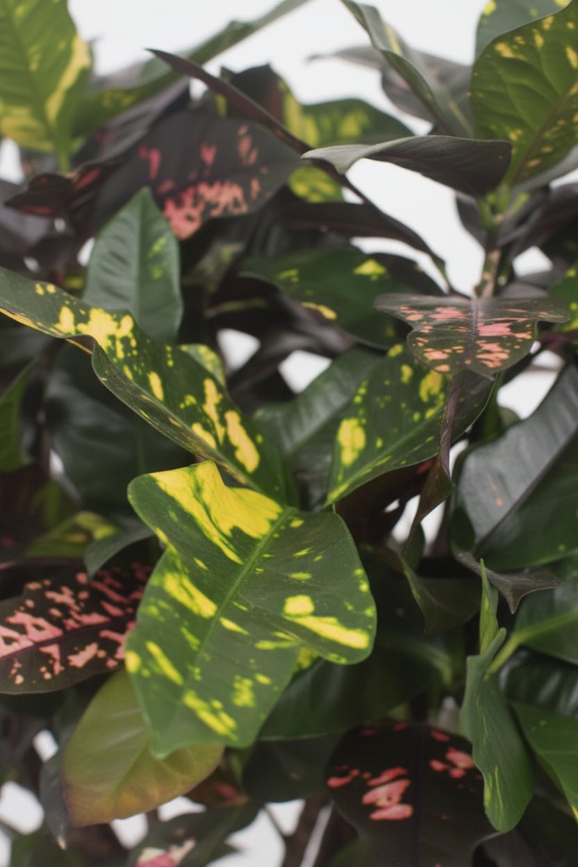 primer plano del follaje del Codiaeum Magnificent — Croton