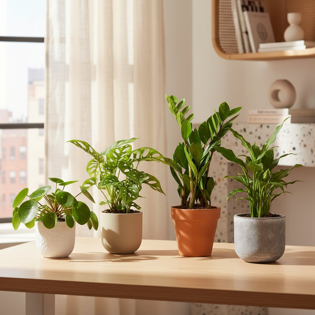 Coffret 4 plantes vertes incontournables — Ø12 cm — H20 - 40 cm - Verdeia