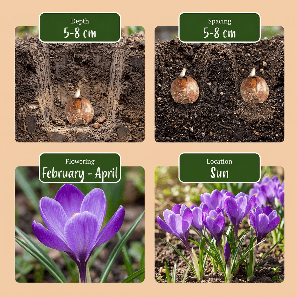 Crocus azul de flores grandes (Crocus vernus) — Bulbos calibre 7/8 - Verdeia - 10