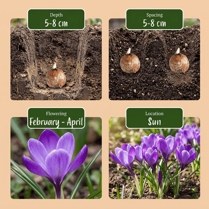 Crocus azul de flores grandes (Crocus vernus) — Bulbos calibre 7/8 - Verdeia - 10