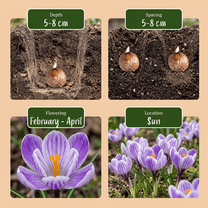 Mezcla de crocus azules y blancos (Crocus vernus) — Bulbos calibre 7/8 - Verdeia - 6