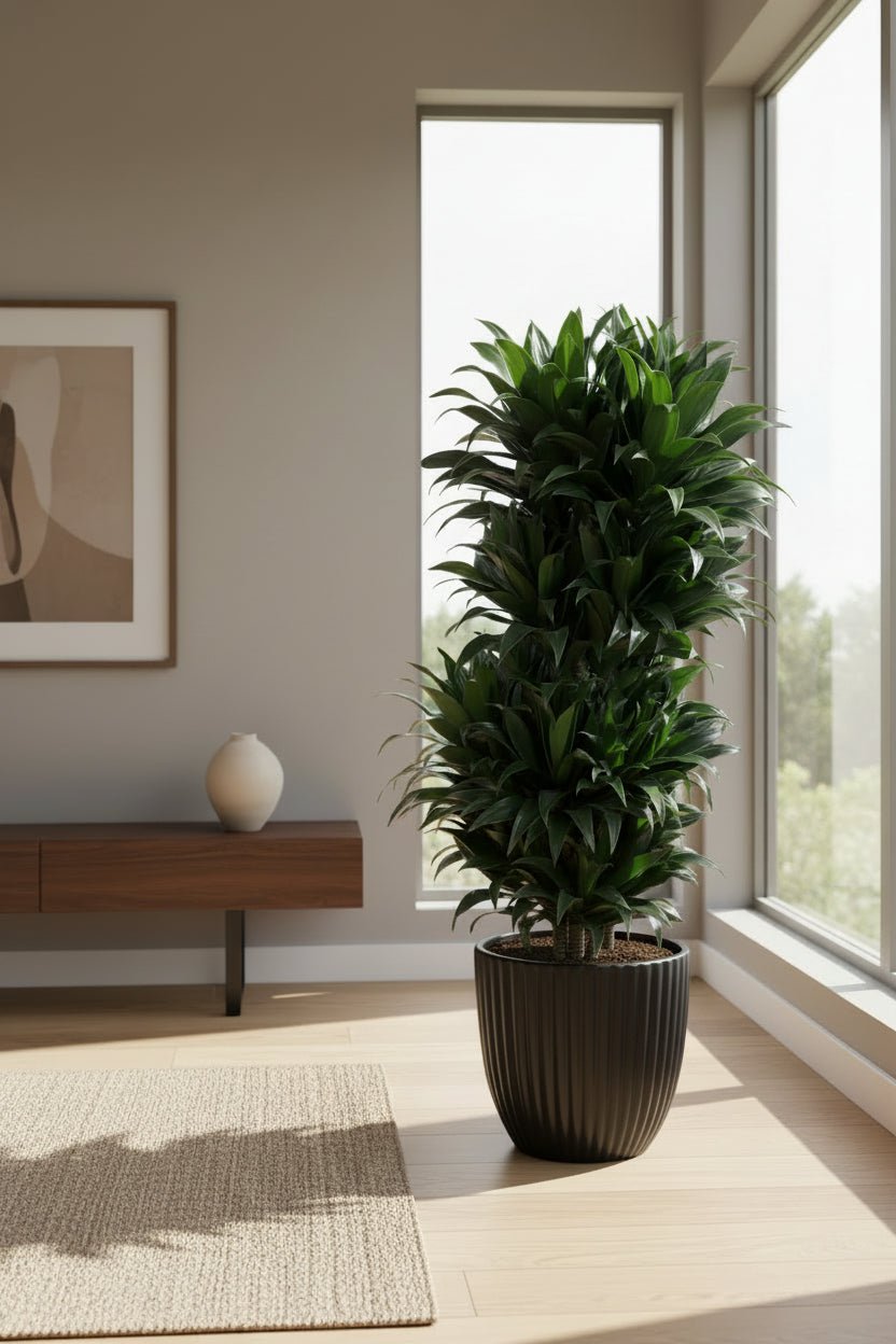 Dracaena Compacta ramificata (Dracena) — H100 cm | Vaso Ø27 cm - Verdeia - 5