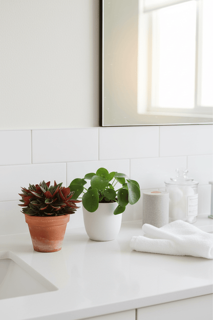 Dúo Peperomia Rosso y Pilea peperomioides H15 cm | Maceta Ø10,5 - Verdeia - 4