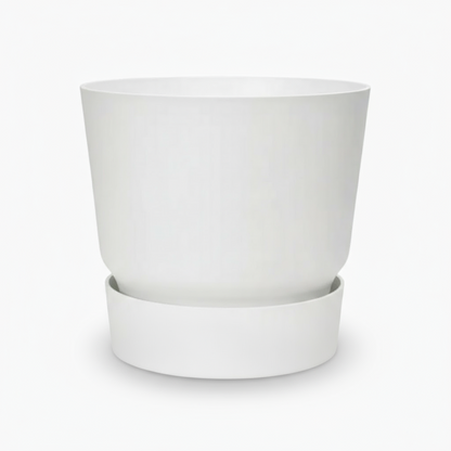 ELHO Greenville Round – Cache - pot blanc mat avec réservoir - Verdeia