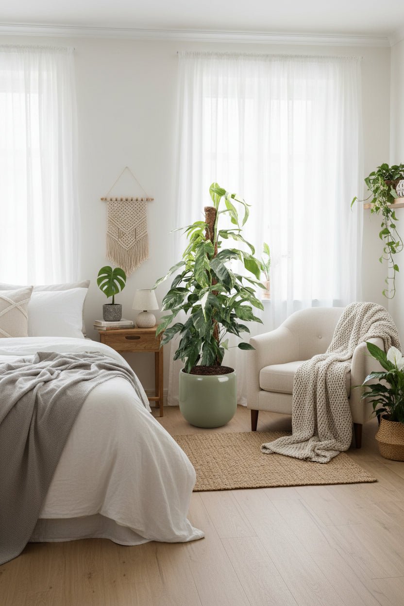 Epipremnum Pinnatum Albo Variegata (Pothos panaché) - H125 cm | Pot Ø24 cm - Verdeia - 5