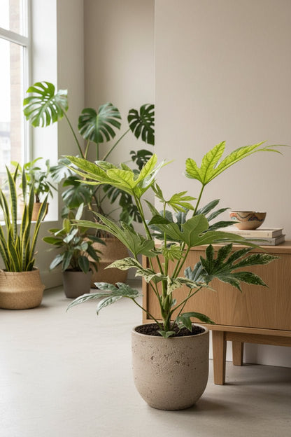 Fatsia Japonica Telaraña — Aralia del Japón panaché — Ø17 cm — H50 cm - Verdeia - 5