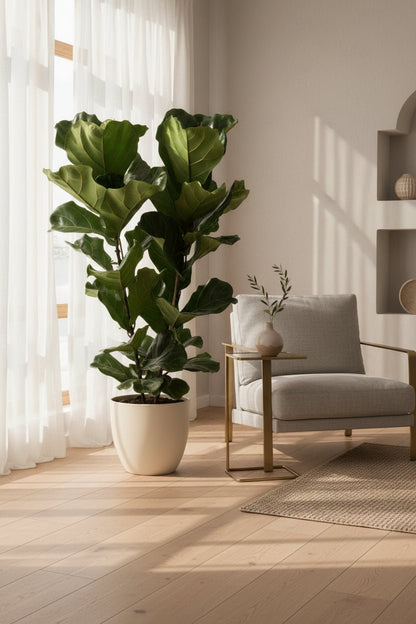 Ficus lyrata (Ficus lyre touffu) H100 cm | Pot Ø27 cm - Verdeia - 3