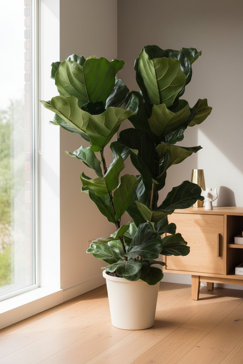 Ficus lyrata (Ficus lyre touffu) H100 cm | Pot Ø27 cm - Verdeia - 5