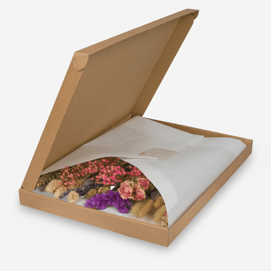 Fleurs séchées en boîte Bouquet tons roses - H35 cm - Verdeia - 1
