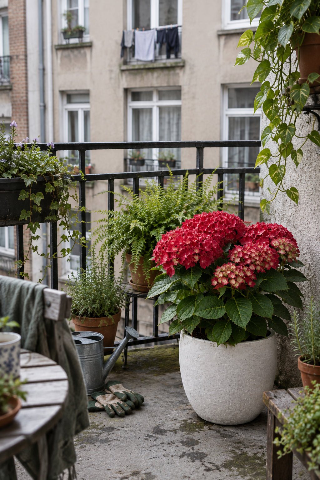 Hydrangea macrophylla Forever &amp; Ever® Rot (Remontierende Hortensie) — H55 cm | Topf Ø23 cm - Verdeia - 4