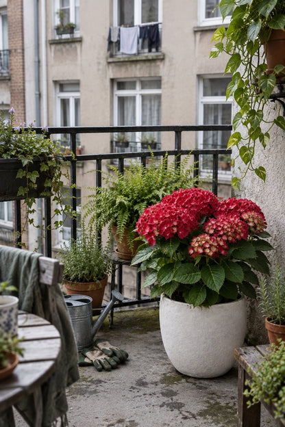 Hydrangea macrophylla Forever &amp; Ever® Rouge (Hortensia remontant) — H55 cm | Pot Ø23 cm - Verdeia - 4