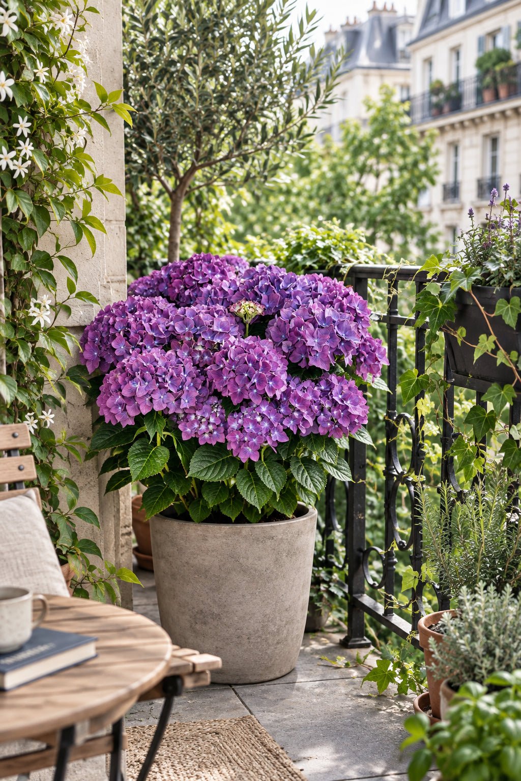 Hydrangea macrophylla Forever &amp; Ever® Violet (Hortensia remontant) — H55 cm | Pot Ø23 cm - Verdeia - 4